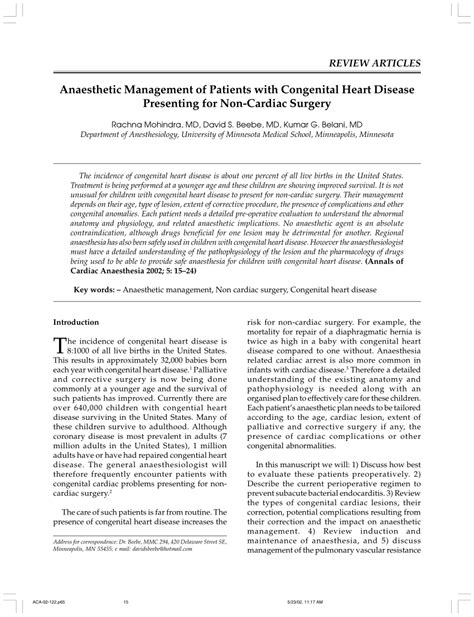 Congenital Heart Disease And Anaesthesia Ppt