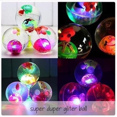 Jual SUPER DUPER GLITTER BALL WATER BALL BOLA BEKEL Unik NYALA Lampu