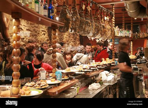 Tapas bar and tapas on show Stock Photo - Alamy