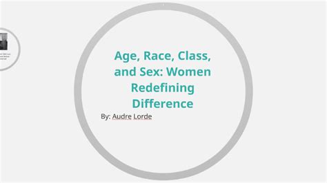 Age Race Class And Sex Women Redefining Difference By Moriah Towles