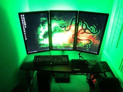 Sideways Razer Monitors Good Idea I Think Yes Custom Computers