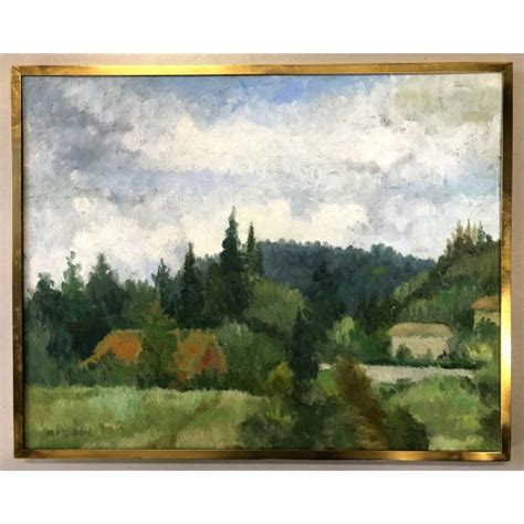 Antico Quadro Dipinto Olio Mezzadra Paesaggio Campagna