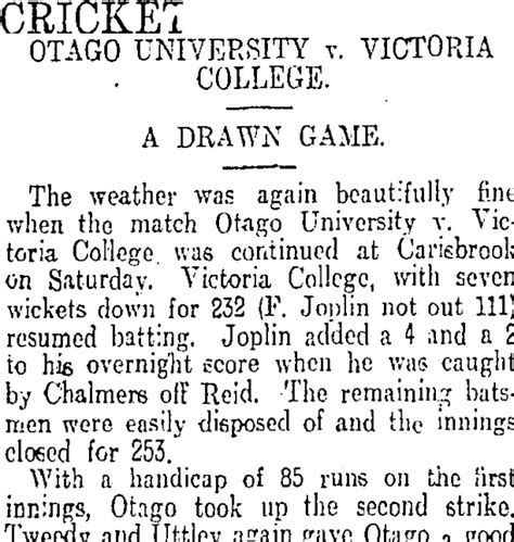 Cricket Otago Daily Times 29 12 1913 Items National Library Of New Zealand National