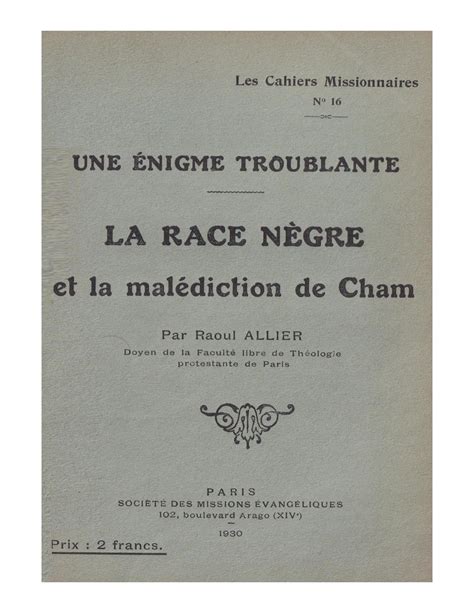 Calam O Une Enigme Troublante La Race N Gre Et La Mal Diction De