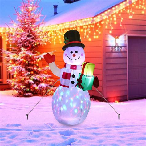 2023 New 4FT Christmas Inflatable Snowman With Scarf LED Outdoor