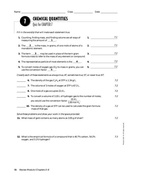 Pearson Chemistry Chapter 7 Test Answers 90 Pages Solution 2 8mb