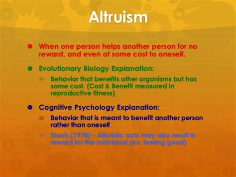 Altruism theories