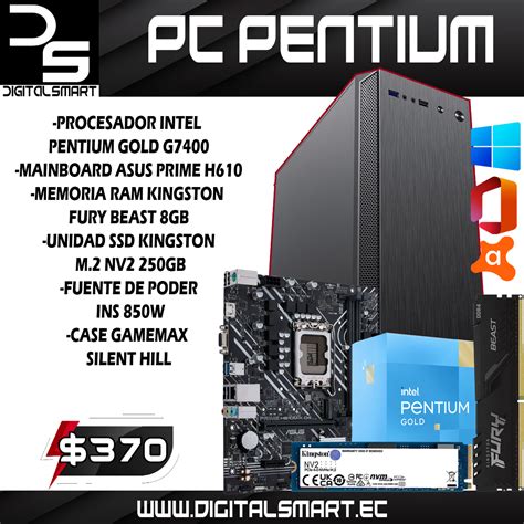 PC INTEL PENTIUM G7400 MBO ASUS H610 RAM 8GB SSD M 2 DE 250GB CASE