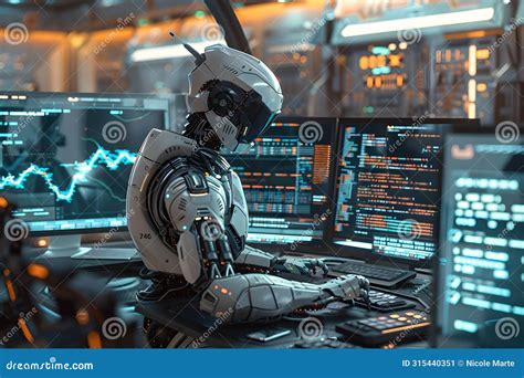 Artificial Intelligence Robot Humanoid Android That Operates Multiple