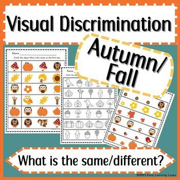 Autumn Fall Same And Different Visual Discrimination Worksheets