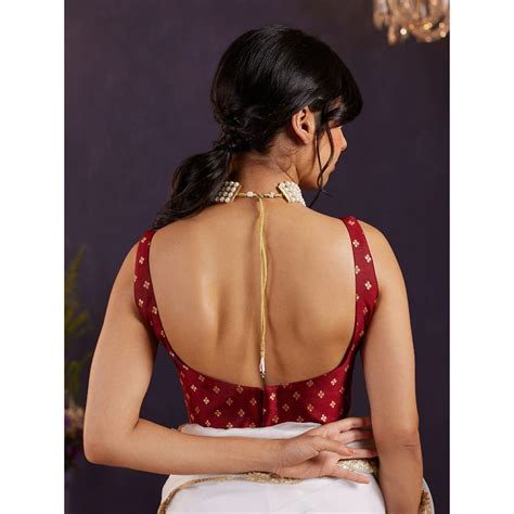 Gajra Gang By Nykaa Fashion Vintage Rani Maroon Banarsi Weave Choli