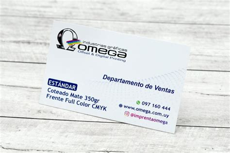 Tarjetas Personales Est Ndar Frente Imprenta Omega Industrias Gr Ficas