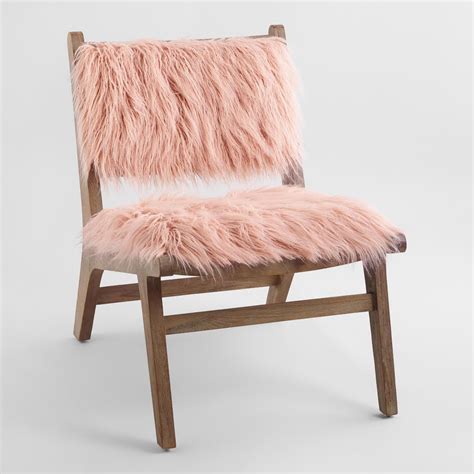 Blush Faux Flokati Gunnar Chair Pink By World Market Furchairs