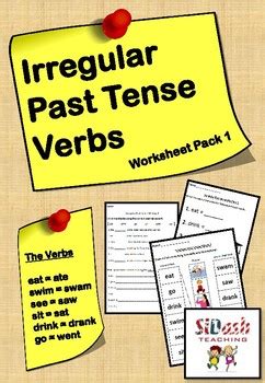 Irregular Past Tense Verbs Worksheet Pack By Sidash Teaching