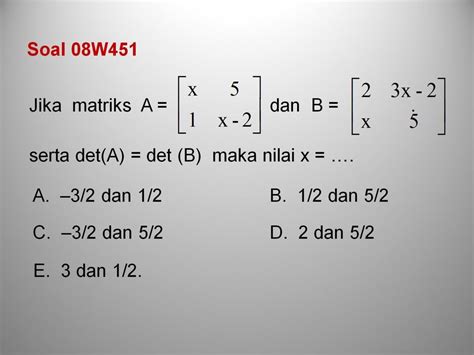 Peta Konsep Peta Konsep A Invers Perkalian Matriks Ordo 2 X 2 Ppt