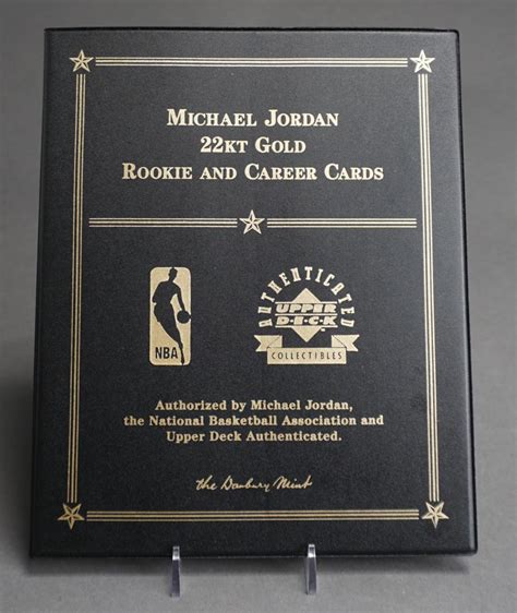 Lot Danbury Mint Michael Jordan Upper Deck 22 Karat Gold Rookie And