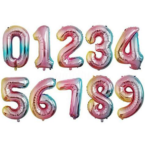 40 Inch Gradient Large Foil Number Balloons Big Balloon Etsy