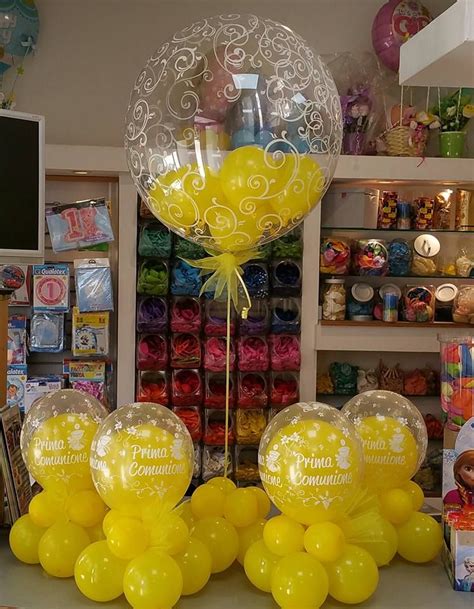 Centrotavola Con Palloncini Insider E Alzatina Per Buffet Tutto Giallo