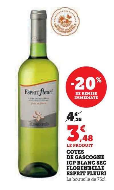 Promo Côtes De Gascogne Igp Blanc Sec Florenbelle Esprit Fleuri chez