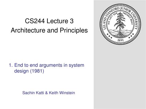 PPT End To End Arguments In System Design 1981 PowerPoint