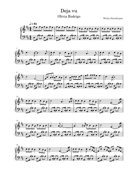 Deja Vu – Olivia Rodrigo Sheet music for Piano (Solo) Easy | Musescore.com