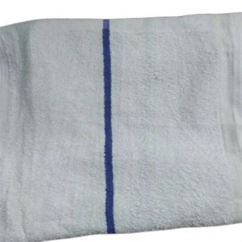 White And Blue Plain Cotton Bath Towel Size 70 X 135 Cm At Rs 250