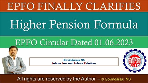 Epfo Finally Clarifies Higher Pension Formula Circular Dated