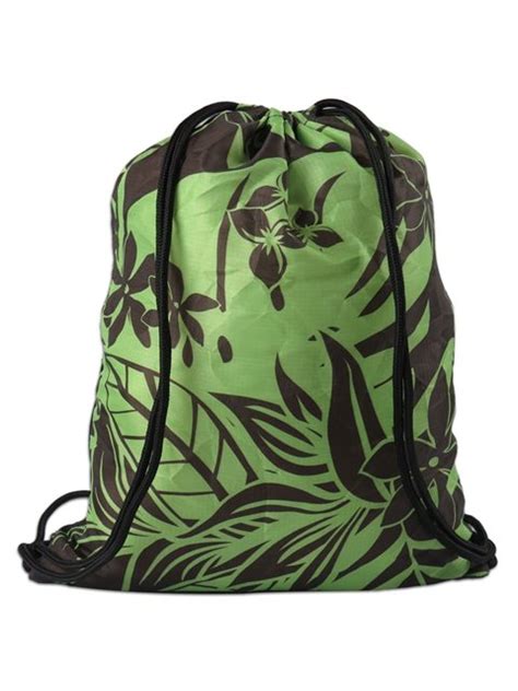 Kc Hawaii Malama Green Foldable Drawstring Bag Alohaoutlet Bags