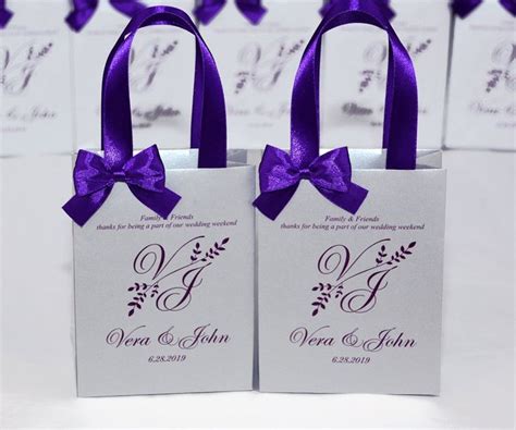 Bolsas De Regalo De Boda P Rpura Para Peque Os Recuerdos Bolsa De Plata