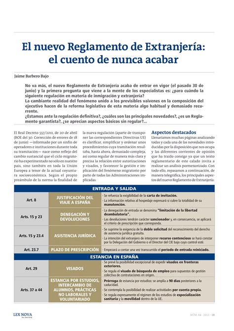 El Nuevo Reglamento De Extranjeria El Cuento De Nunca Acabar Pdf