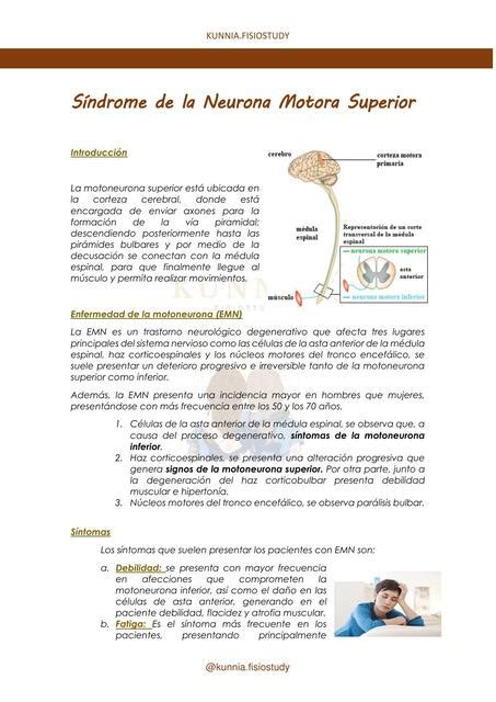 Síndrome de la Neurona Motora Superior KUNNIAFISIOSTUDY uDocz