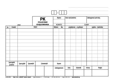 Druk PK Polecenie księgowania A5 02009 TYPOGRAF 02009 Cena Opinie