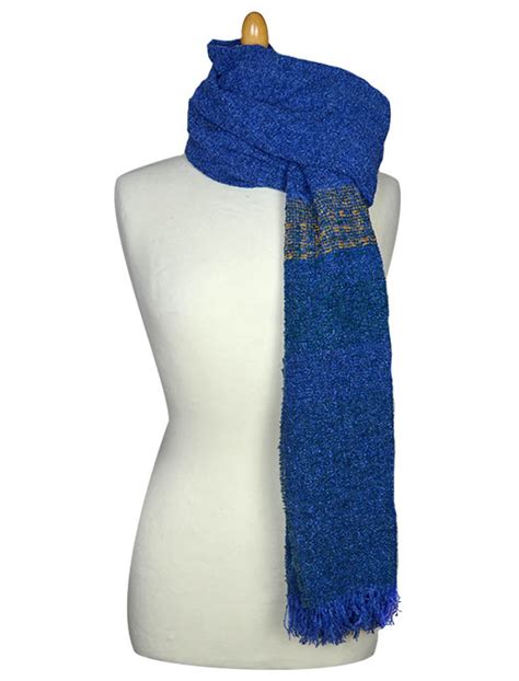 Fine Lambswool Celtic Stole Cobalt Kerry Woolen Mills