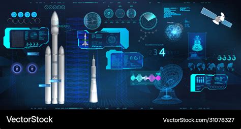 Space station command center Royalty Free Vector Image