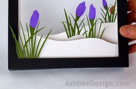 Ashbee Design Silhouette Projects D Crocus In Snow Shadow Box