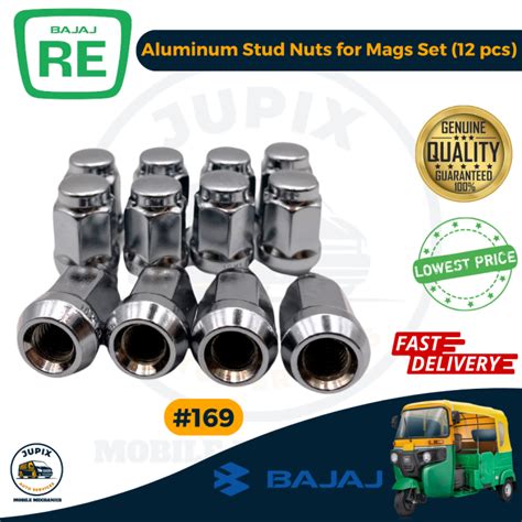 Bajaj Re Aluminum Stud Nuts For Mags Set Pcs Lazada Ph