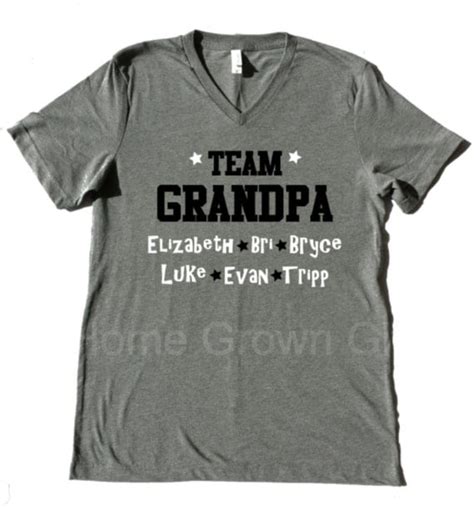 Team Grandpa Shirt Personalized With Grandkids By Homegrownt