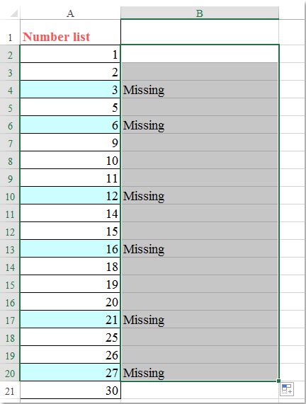 Bagaimana Cara Mengidentifikasi Urutan Angka Yang Hilang Di Excel