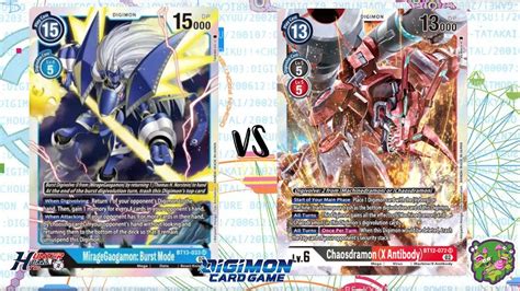 Digimon Tcg Local Match Miragegaogamon Blue Vs Chaosdramon X Black