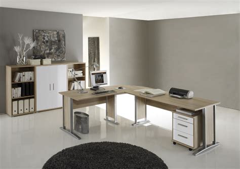 Winkelschreibtisch Office Line Mit Highboard Eiche Sonoma Wei Glanz