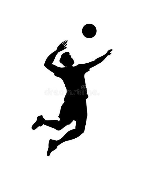 Man Playing Volleyball Silhouette Icon Stock Vector - Illustration of ...