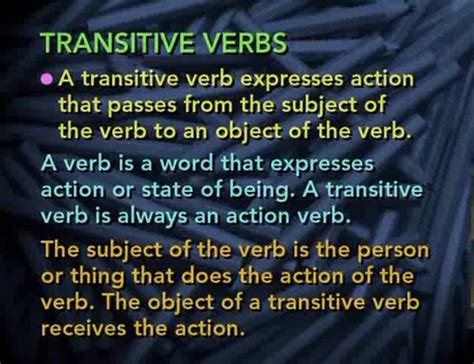 English Action Verbs Transitive And Intransitive Flashcards Quizlet