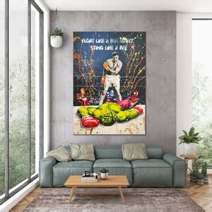 Muhammed Ali Vs Hulk Pop Art Canvas Print Banksy Style Pop Etsy