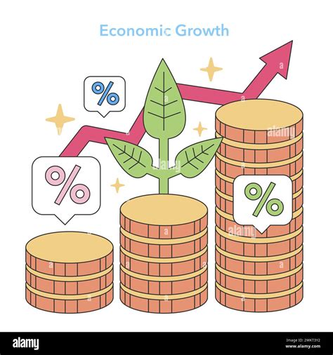 Economic Growth Concept Prosperity Visualized With Rising Graphs