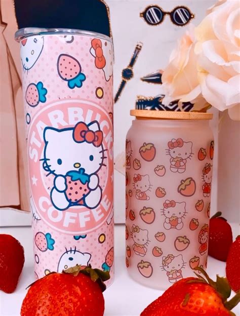 16 Oz Hello Kitty Sublimated Frosted Beer Can Glass 20 Oz Etsy