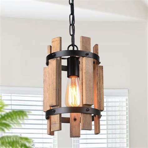 Millwood Pines Luminaire Suspendu Cylindrique Lumi Re Avec Accents