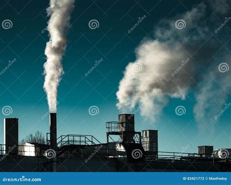 Air Pollution From The Smokestack Of A Factory Stock Photo Image Of