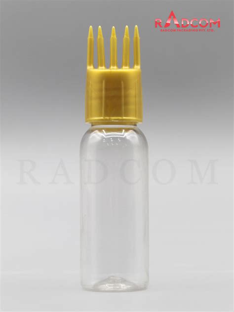 Ml Boston Clear Pet Bottle With Gold Comb Hair Applicator