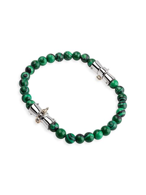 Tane Mexico Epico Malachite Sterling Silver Bracelet Green