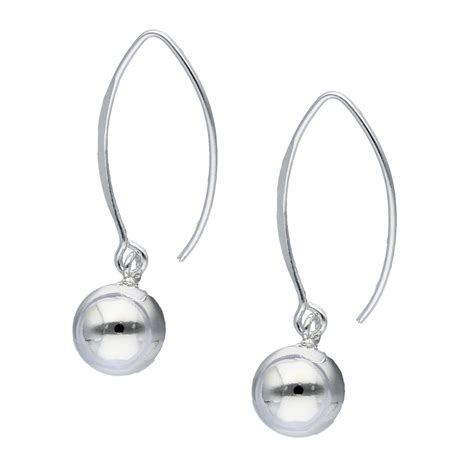 Aro Esfera Mm Aros Aros Largo Plata Sola Productos Joyas De